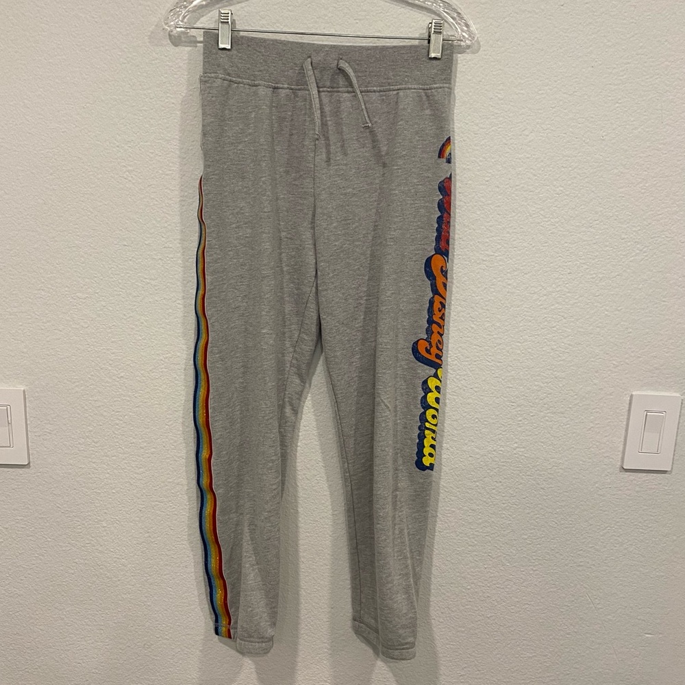 Walt Disney World Gray Rainbow Stripe Sweatpants